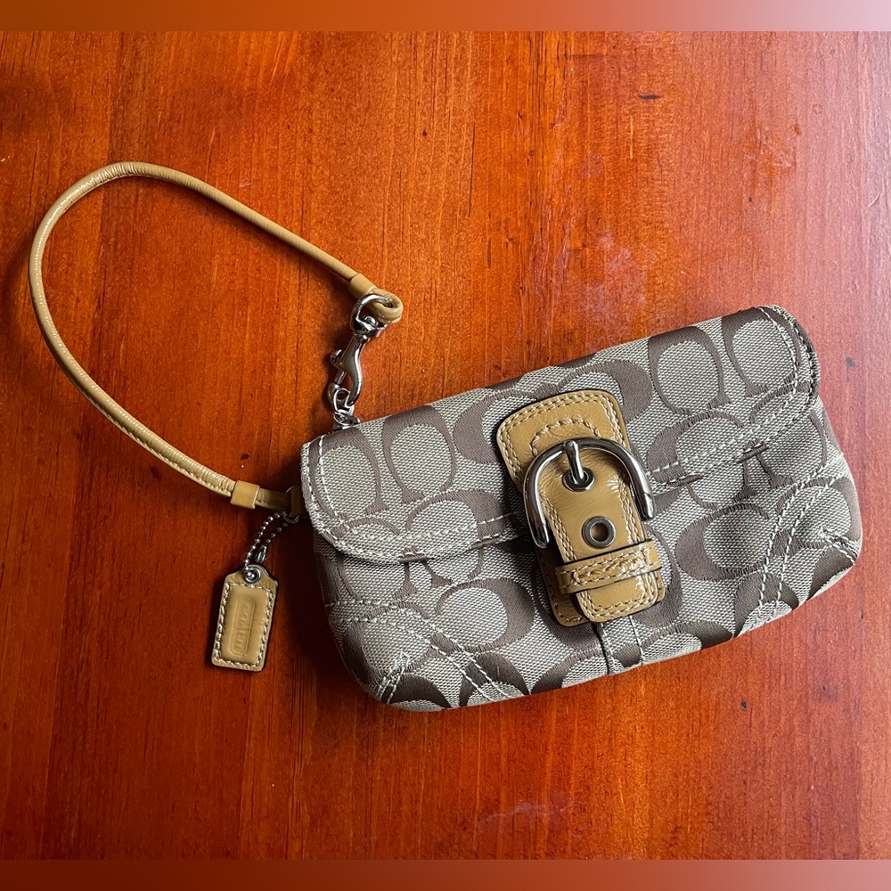 Coach Y2K soho buckle flap wristlet purse - signature canvas